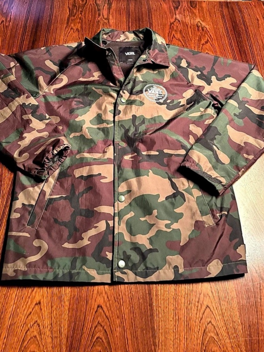 Vans Custom Classic Camo Windbreaker Size Youth Large Like New